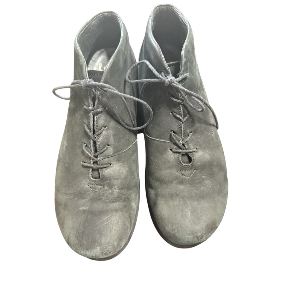 Propet Size 8.5Medium Delaney Ankle Booties Gray Suede Lace Up orthopedic